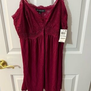 INC International Concepts Red Chemise with Elegant V-Neckline